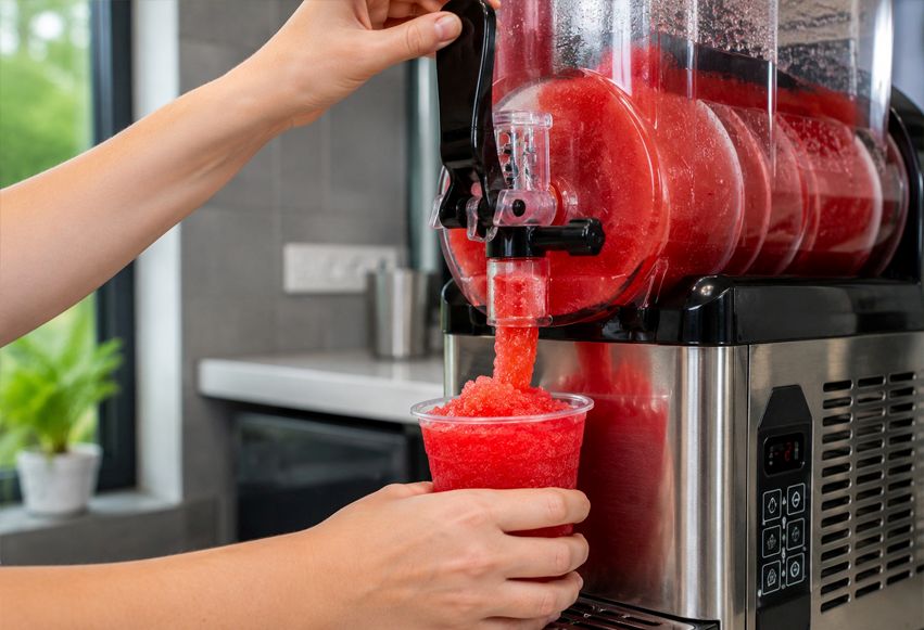 Servering fra Slush Ice maskine