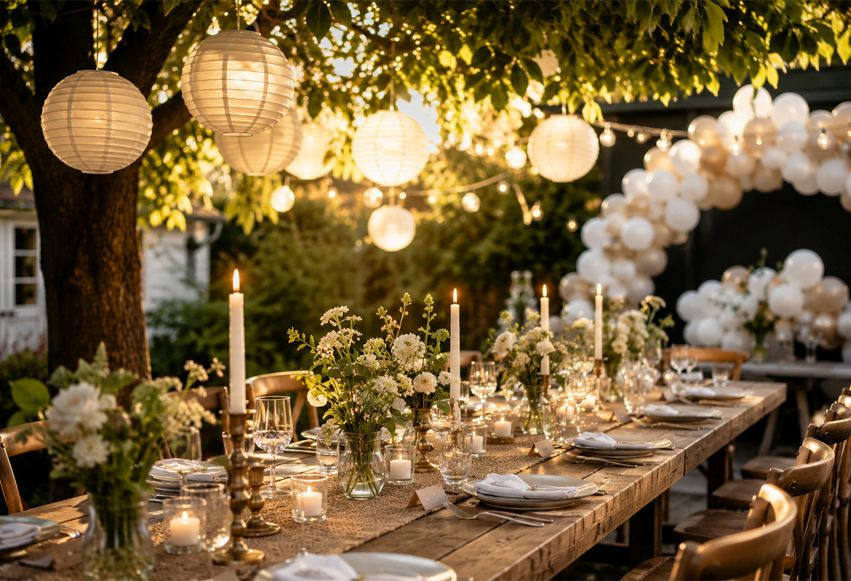 Den perfekte guide til borddækning, balloner, belysning og stemning til sommerfest og havefest Den perfekte guide til borddækning, balloner, belysning og stemning til sommerfest og havefest